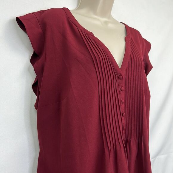 Modcloth Burgundy Women's Top - Picture 3 of 10